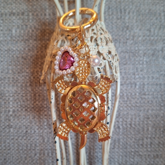 Pink Turtle Keychain Bag Charm - Picture 3 of 5